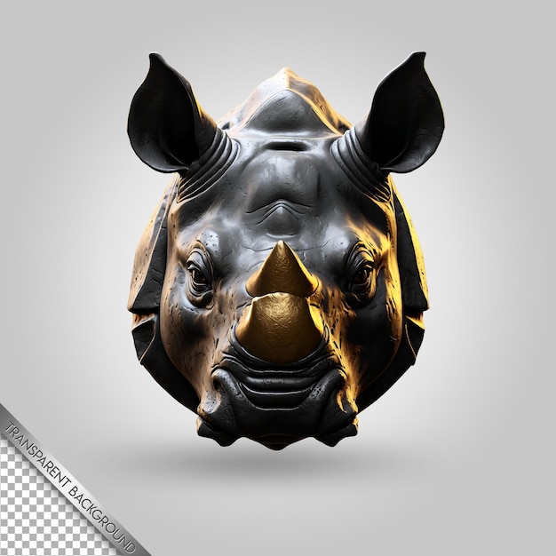 PSD una máscara que dice rinoceronte en él