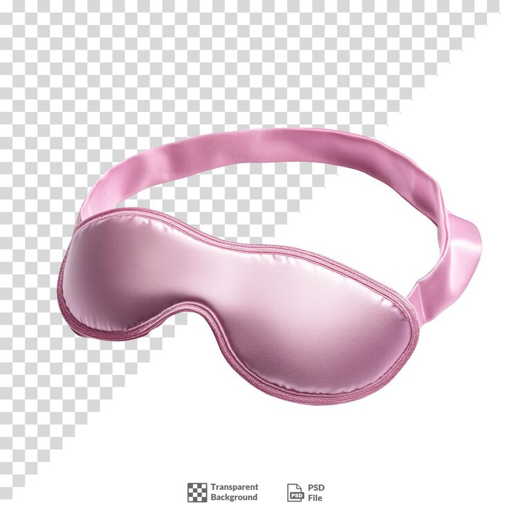 PSD máscara de sueño de color rosa pastel elegante con fondo transparente