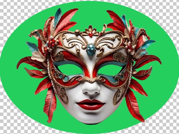 Máscaras de carnaval 3d aisladas sobre un fondo blanco
