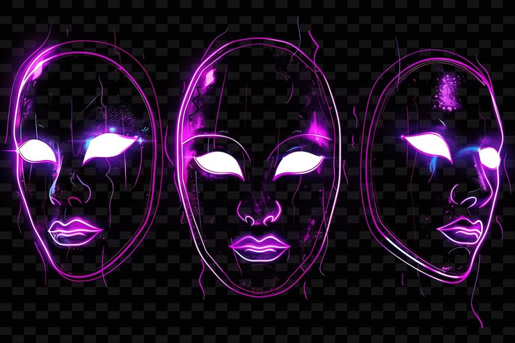 PSD máscaras de neón iluminadas textura de la máscara fallida material fallido forma de la textura y2k arte de decoración de fondo