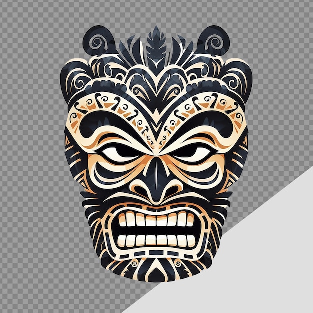 Máscaras tiki tótem tribal hawaiano png aislado en un fondo transparente