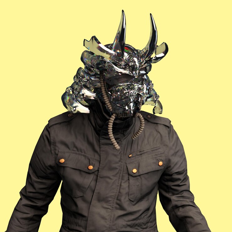 PSD maschera 3d giappone