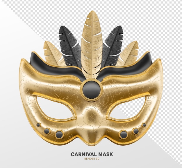 Maschera carnevale 3d rendere realistico isolato trasparente