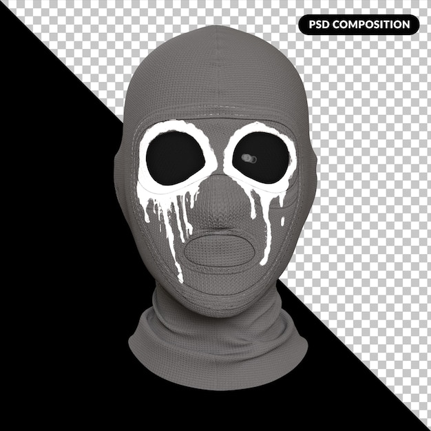 Maschera di balaclava isolata 3d