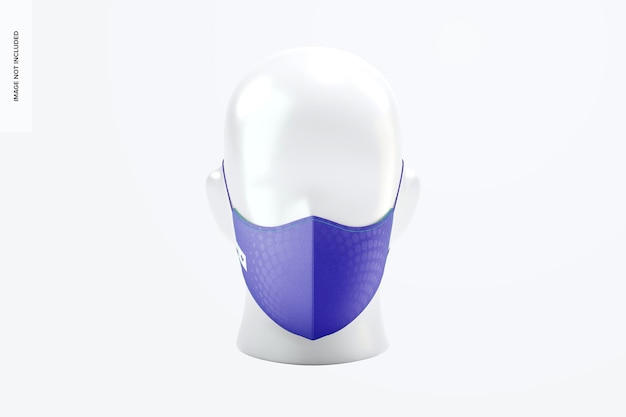 Maschera per il viso con fasce elastiche Mockup, vista frontale