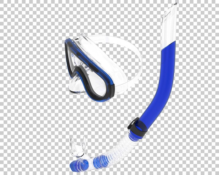 PSD maschera subacquea per lo snorkeling su sfondo trasparente 3d rendering illustrazione