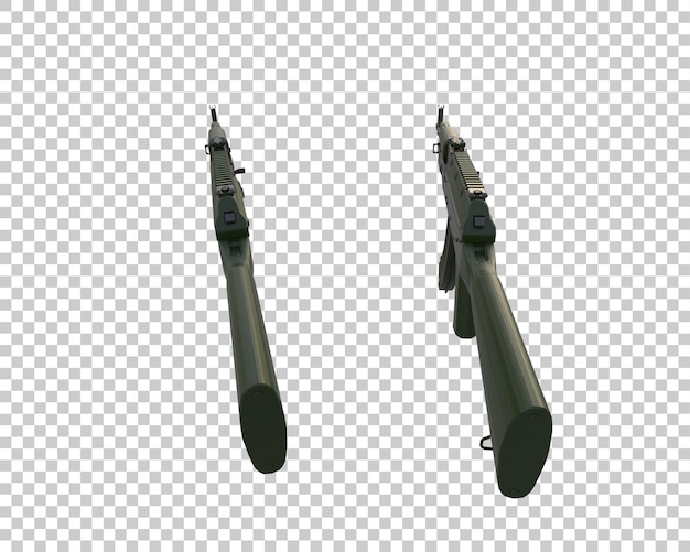Maschinengewehr isoliert auf dem hintergrund 3d-rendering-illustration