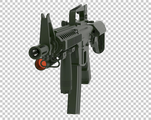 PSD maschinengewehr isoliert auf durchsichtigem hintergrund 3d-rendering-illustration