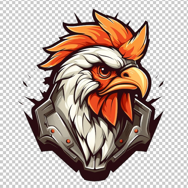 PSD mascota de dibujos animados de cabeza de gallo