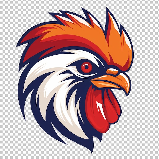 PSD mascota de dibujos animados de cabeza de gallo