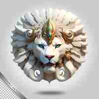 PSD mascota del logotipo de cabeza de león con fondo transparente