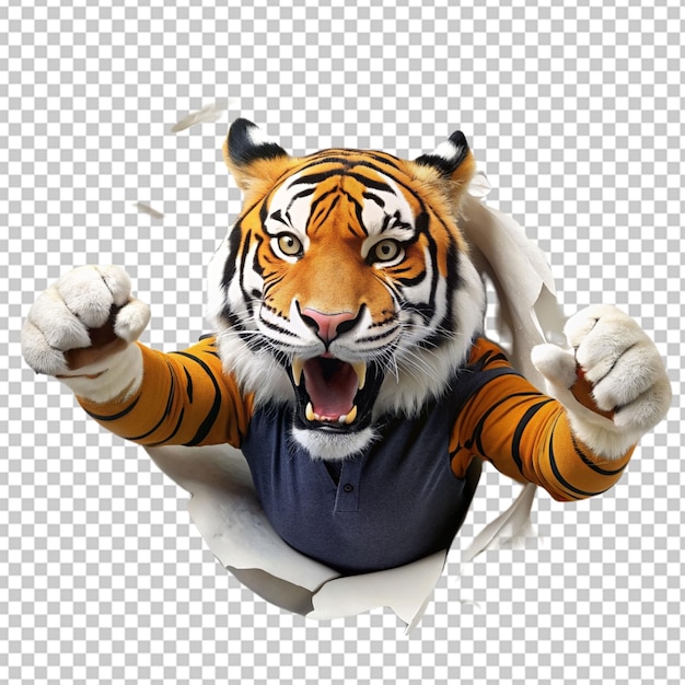 PSD la mascota del logotipo del tigre con fondo transparente