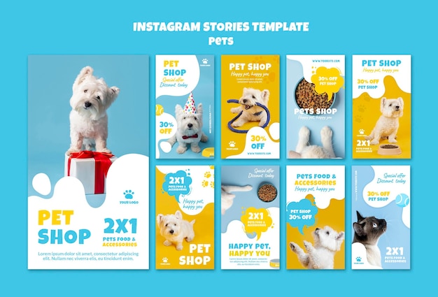Mascotas tienda historias de redes sociales