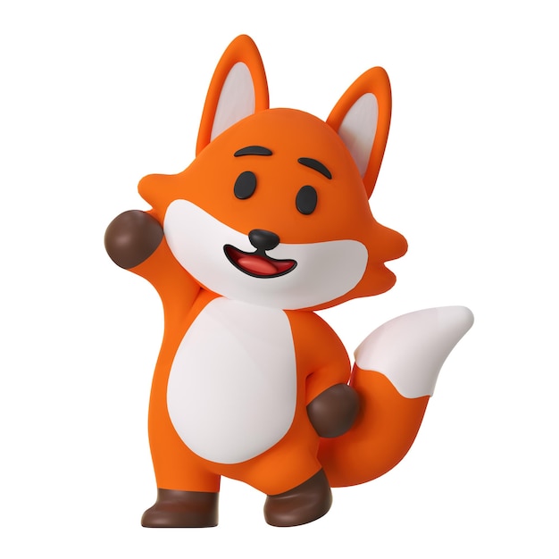 Mascote da raposa bonita Saudação olá