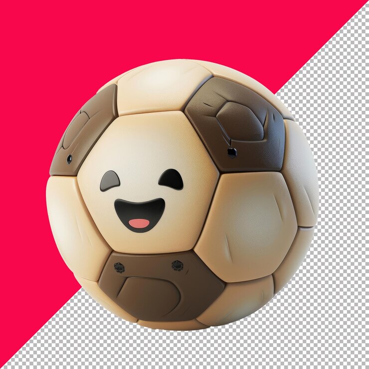 PSD mascote de bola de futebol com fundo transparente png psd