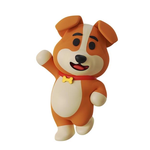 Mascote de cão saltador Animal 3D