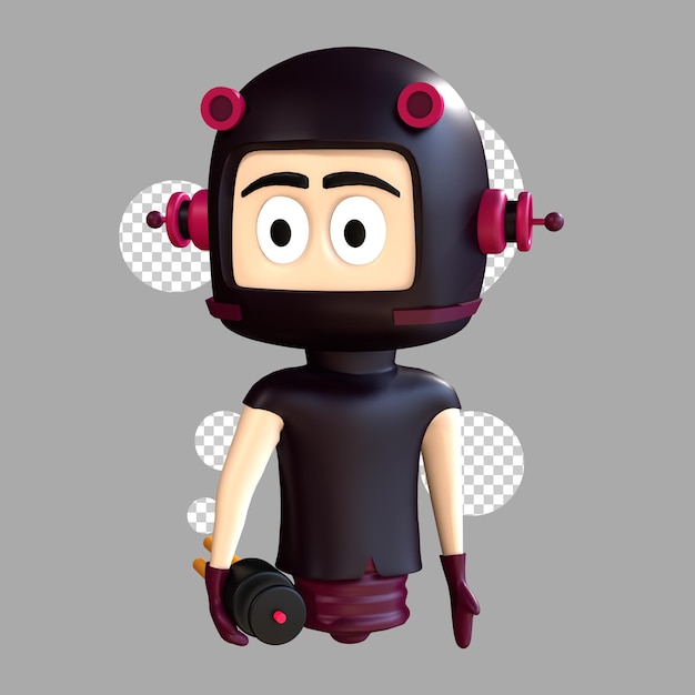 PSD mascote de personagem de objeto 3d 05