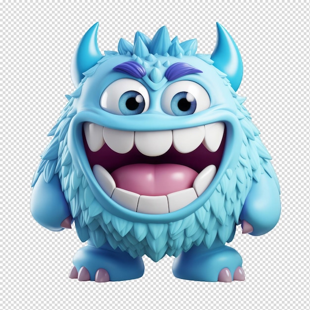 Mascote de personagem monstro bonito em 3d