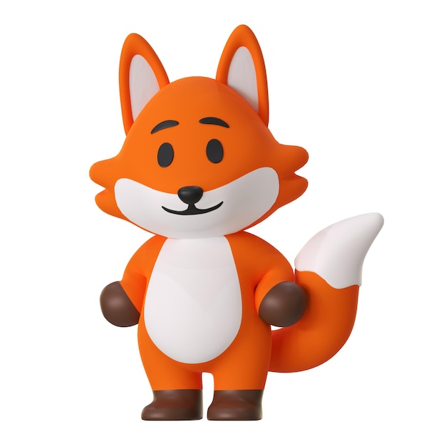 Mascote de raposa bonito em postura de pé