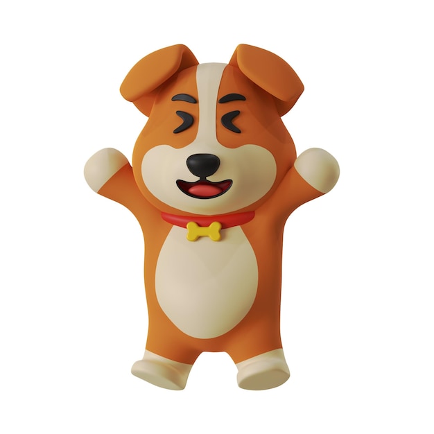 Mascote do Cão Feliz Animal 3D