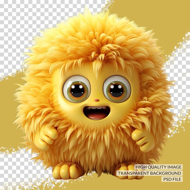 PSD mascotte de dessin animé 3d png clipart fond isolé transparent