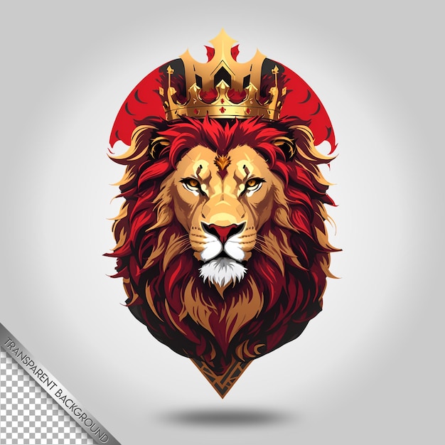 PSD mascotte logo tête de lion avec fond transparent