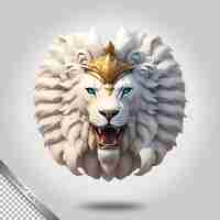PSD mascotte logo tête de lion avec fond transparent