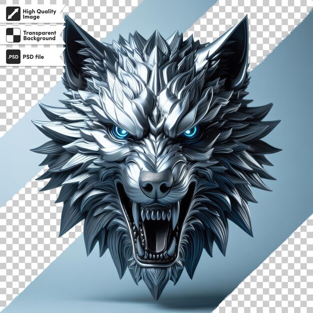 PSD mascotte à tête de loup sur fond transparent