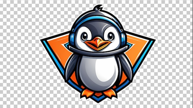 PSD la mascotte vector penguin esport conçoit le logo de l'illustration