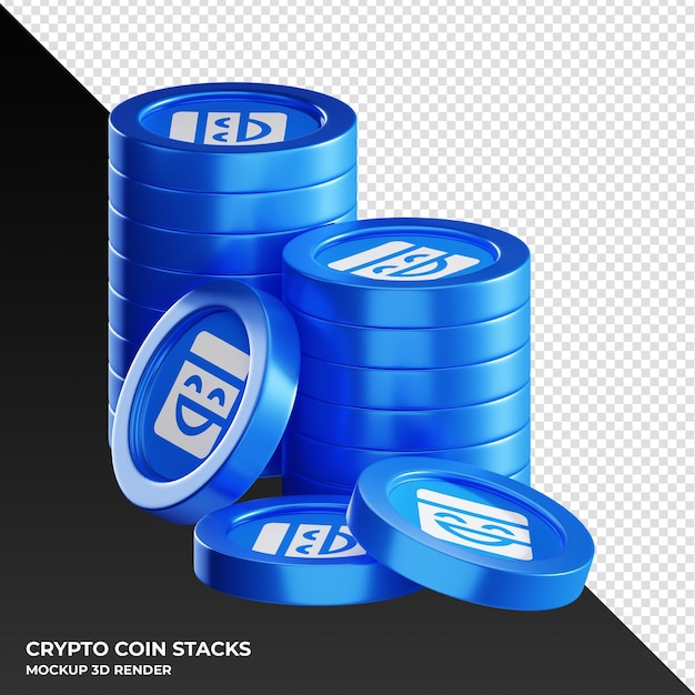 Mask Network MASK coin stacks cryptocurrency 3D Render ilustración