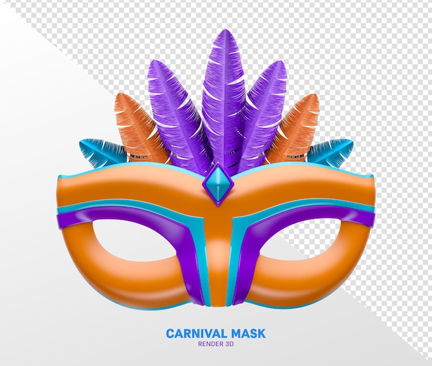 Maskenkarneval 3d rendern realistisch isoliert transparent