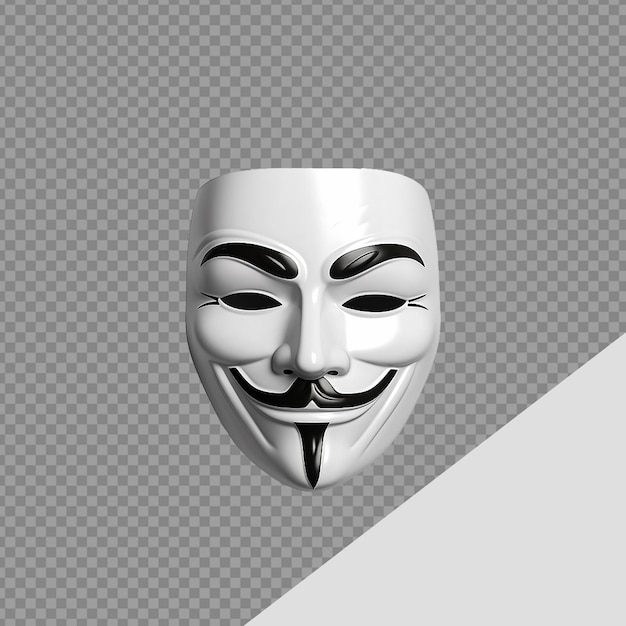 PSD masque anonyme png isolé sur fond transparent