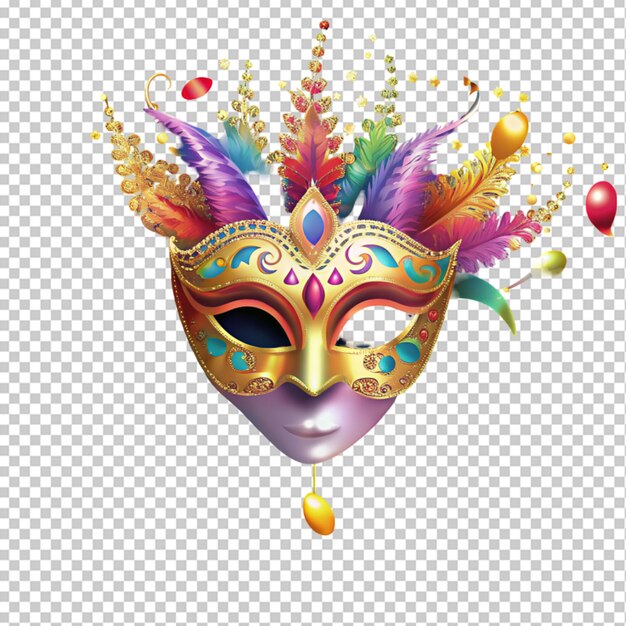 PSD masque de carnaval avec des confettis