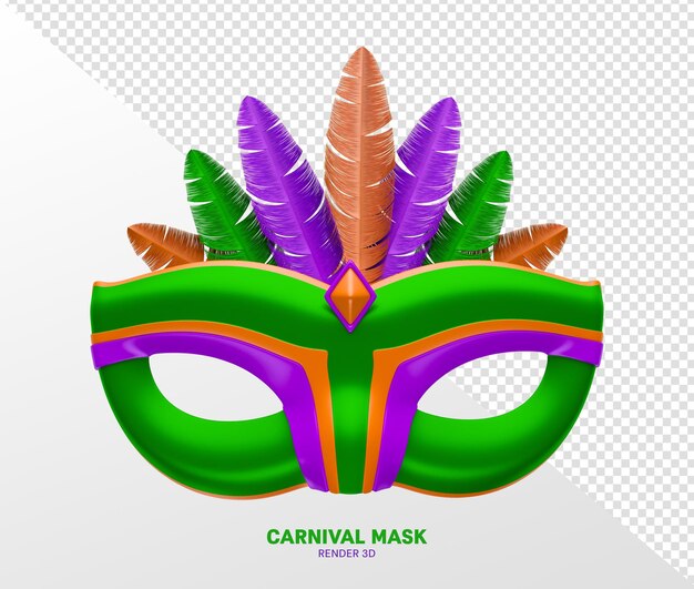 Masque Carnaval Rendu 3d Transparent Isolé Réaliste