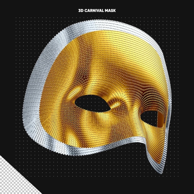 Masque de carnaval rotatif or et argent