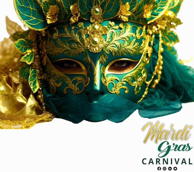 Masque De Carnaval Vénitien Et Décoration De Perles Arrière-plan Du Mardi Gras