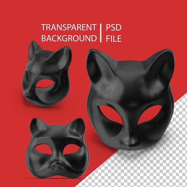 PSD masque de chat noir png