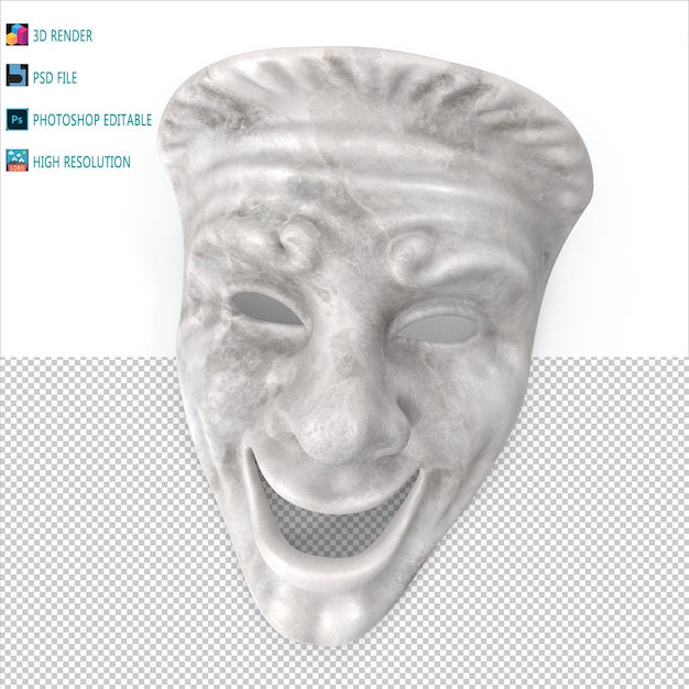 PSD le masque facial du théâtre modélisation 3d psd