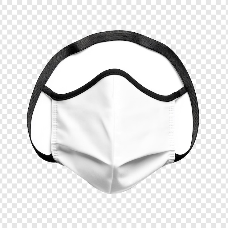 PSD masque faciale blanche avec élastique noir