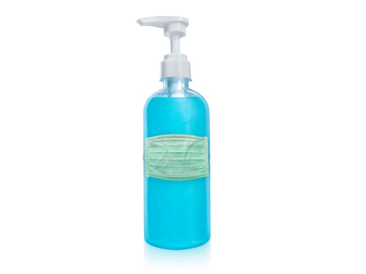 PSD masque faciale hygiénique et fond transparent en gel d'alcool