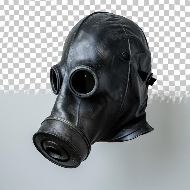 PSD un masque à gaz noir avec un masque facial noir dessus