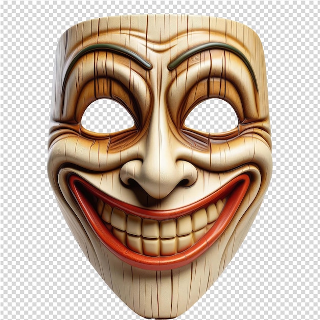 PSD un masque avec un sourire est sur un fond à carreaux