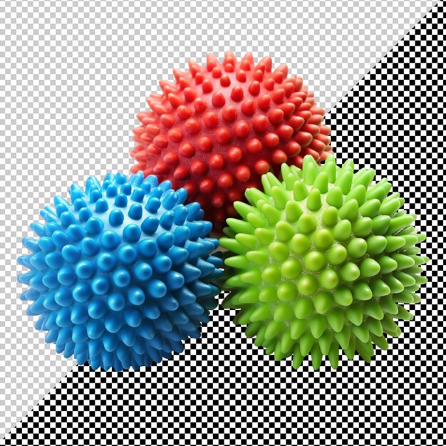 PSD massage balls on transparent background