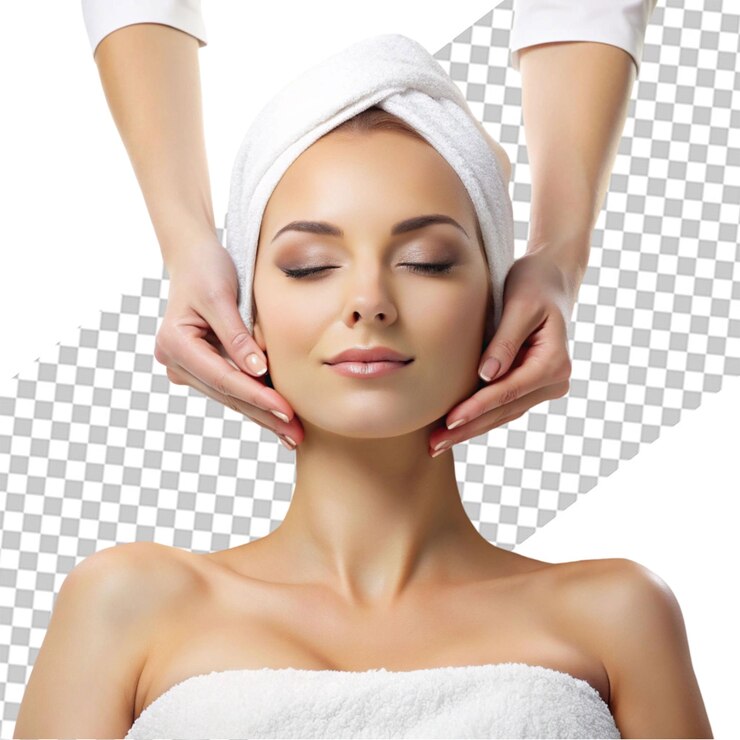 PSD massagem facial fundo transparente