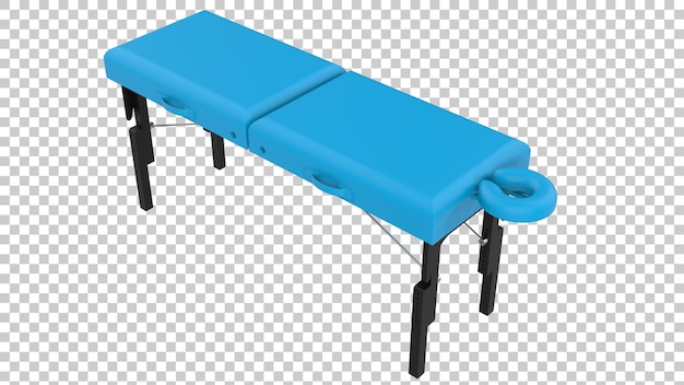 Massagetisch auf transparentem Hintergrund 3D-Darstellung