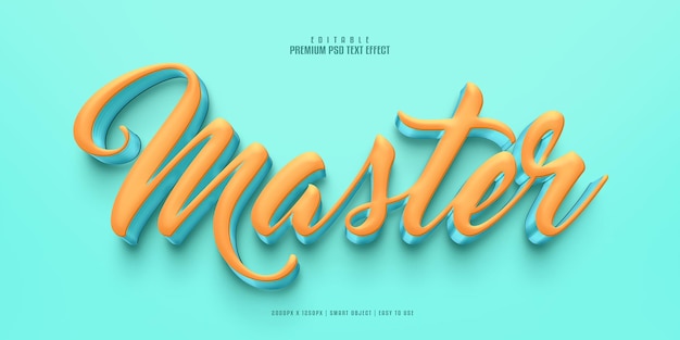 Master 3D bearbeitbare Premium-PSD-Text-Effekt