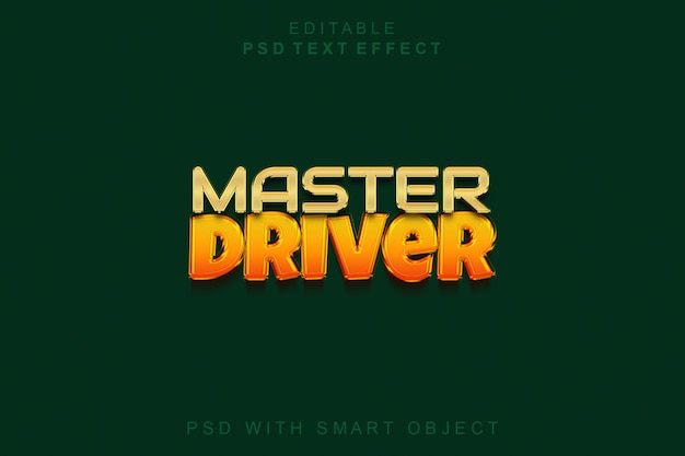 Master Driver Editable PSD Text Effect