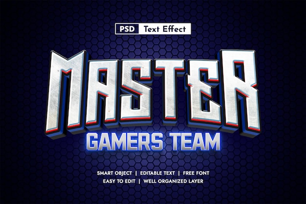 PSD master gamers psd efeito de texto