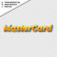 PSD mastercard fabriqué à partir de texte orange avec une ombre transparente isolée