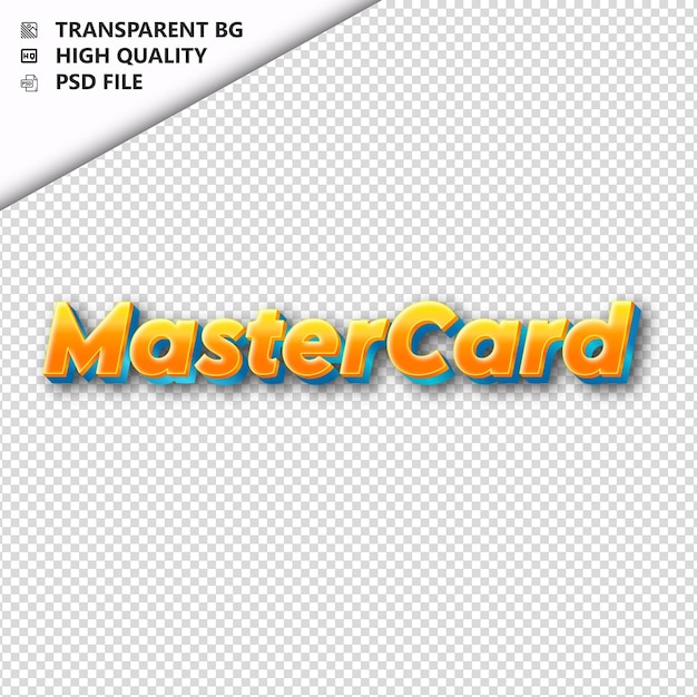 PSD mastercard hecho de texto naranja con sombra transparente aislada
